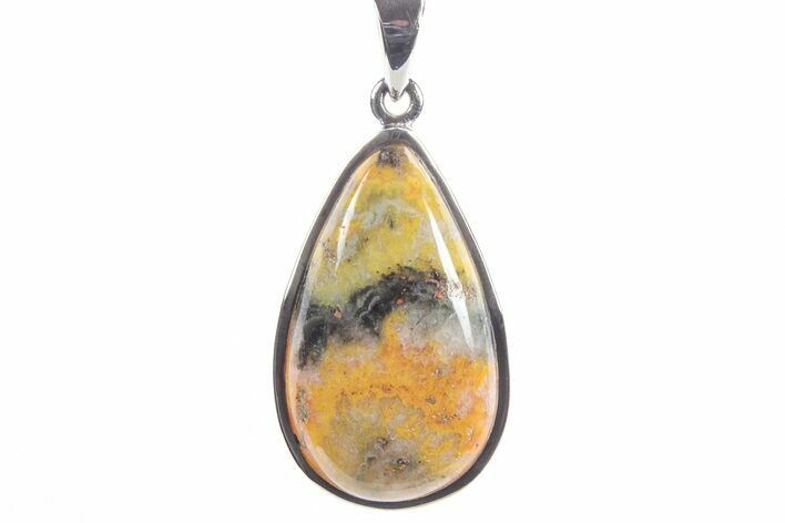 Bumblebee Jasper Pendant (Necklace) - Sterling Silver #241239